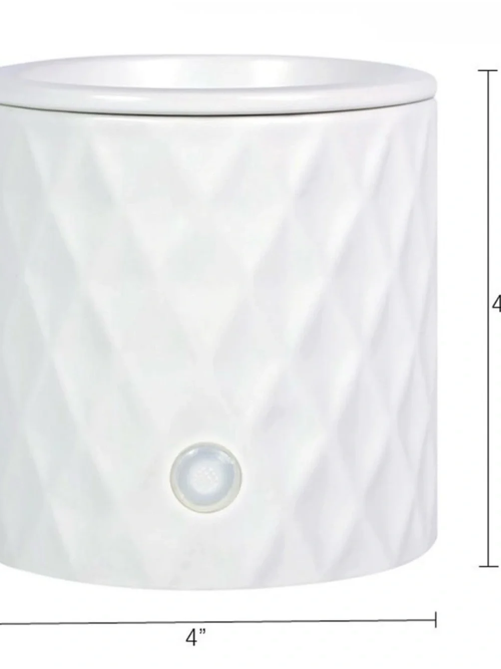 Ceramic White Wax Warmer with Textured Diamond Design
